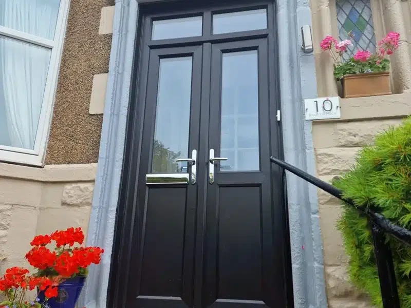 black front door