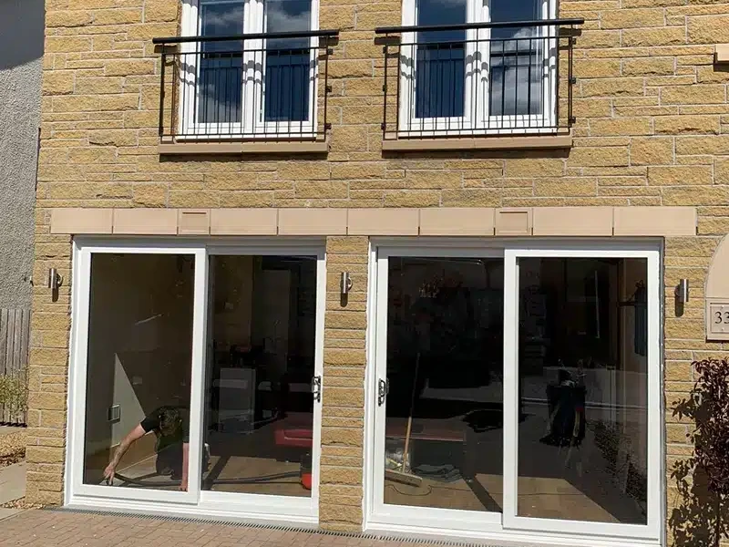 white patio sliding door Scottish home